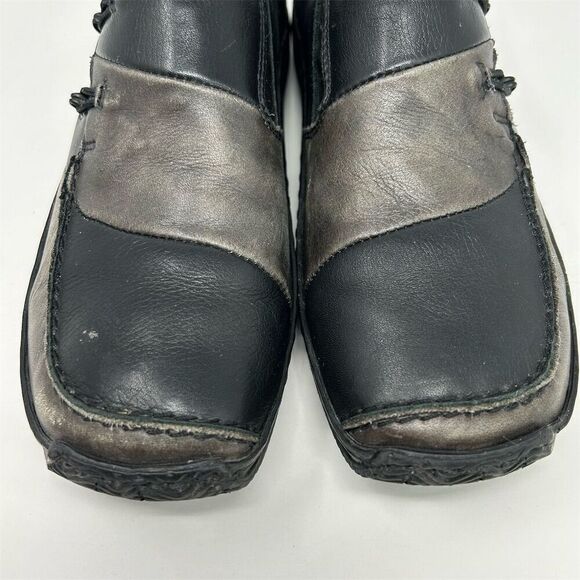Rieker Multicolor Gray and Black Leather Loafers Slip On Casual Shoes Size 40 - Picture 5 of 14